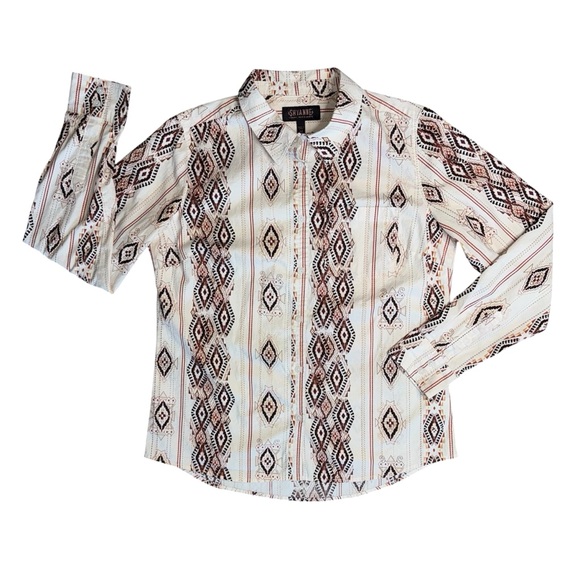 SHYANNE Women’s Western Print Button Front Long Sleeve Shirt - Picture 2 of 10